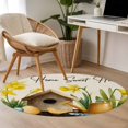 thumbnail image 4 of Round Rugs 3Ft, Spring Round Area Rug Washable Indoor Throw Carpet, Farmhouse Birds Cages Eggs Botanical Flowers Small Non Slip Circle Rug for Bedroom Living Room Home Decor Aesthetic, 4 of 8