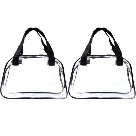 2PCS Stylish Clear PVC Travel Makeup Bags with Zip Closure for Easy Storage