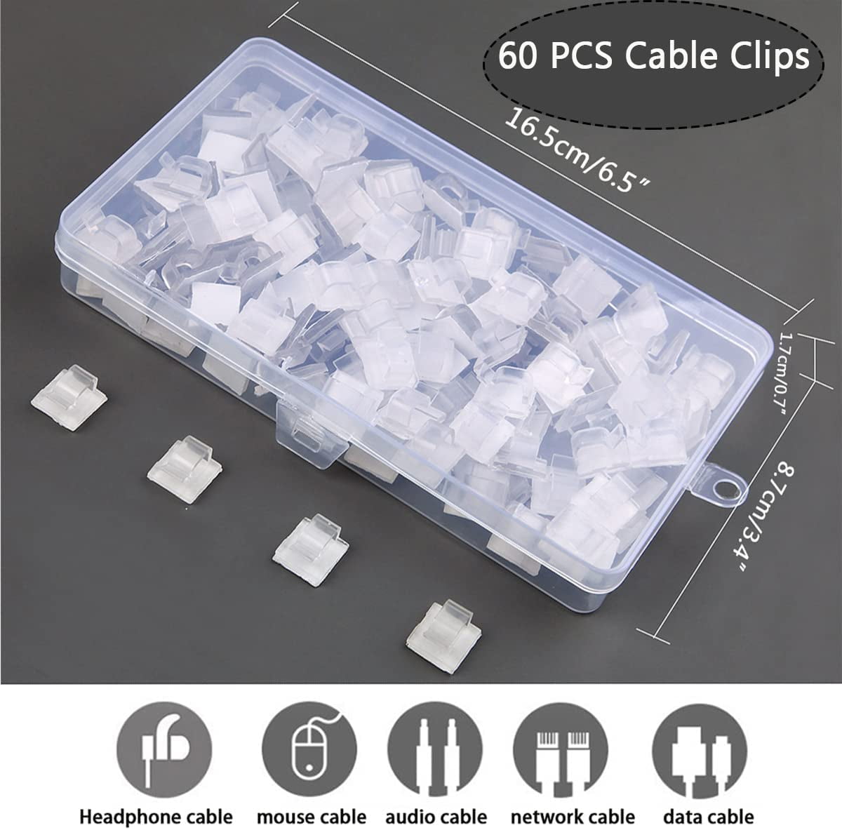  Adhesive Cable Clips Cord Organizer Clear (45 PCS, Large),  Outdoor Light Clips for Christmas String Lights, Wall Wire Holder Clips for  Ethernet Cable Management Under Desk, Led Light Hooks : Electronics