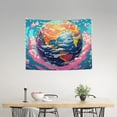 thumbnail image 2 of Hirioo Colorful Whimsical Earth Print Tapestry Lightweight Fabric for Bedroom Aesthetic Home Wall Dorm Décor Living Room Decor 29x37 Inch, 2 of 8