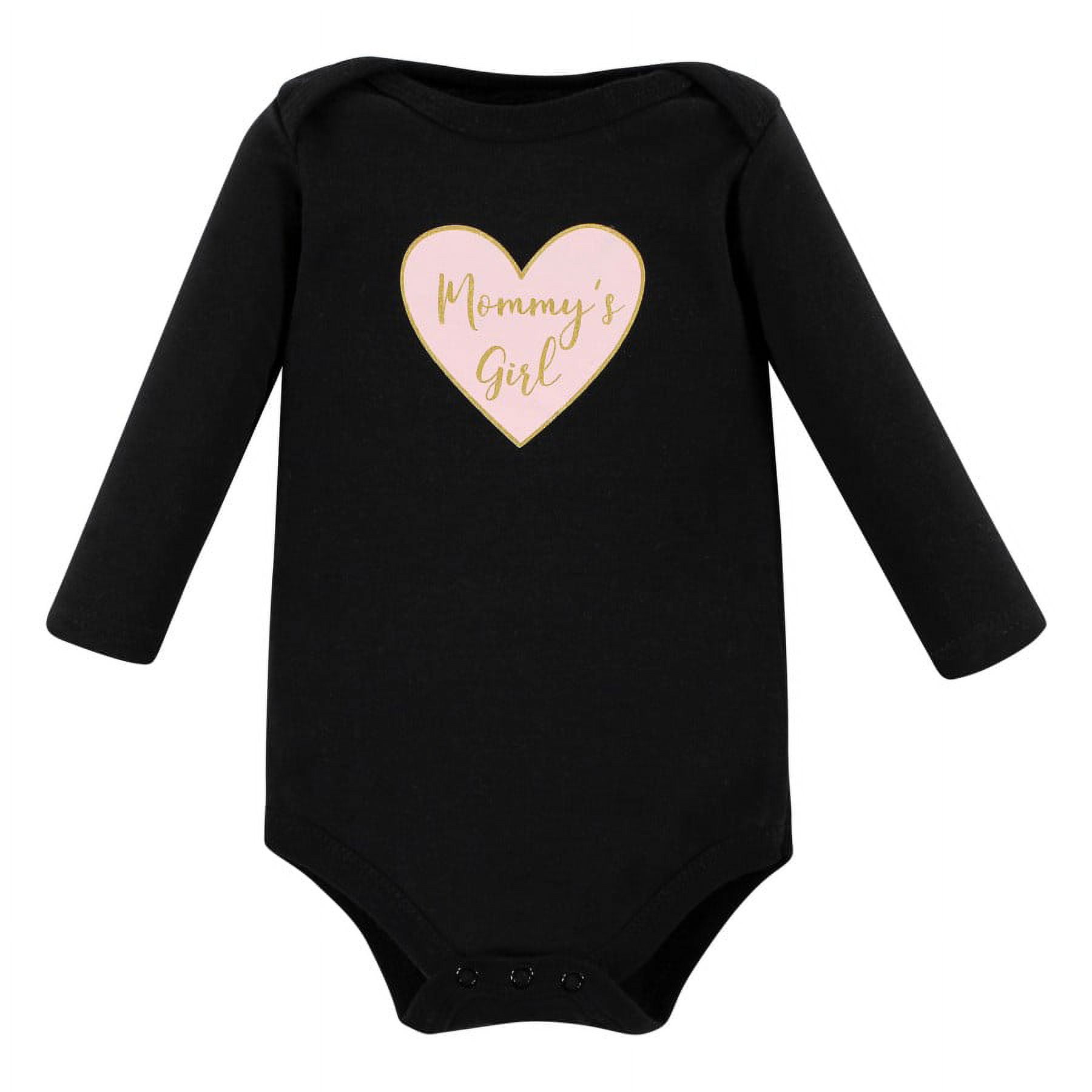 Hudson Baby Infant Girl Cotton Long-Sleeve Bodysuits, Girl Mommy 5-Pack, Preemie