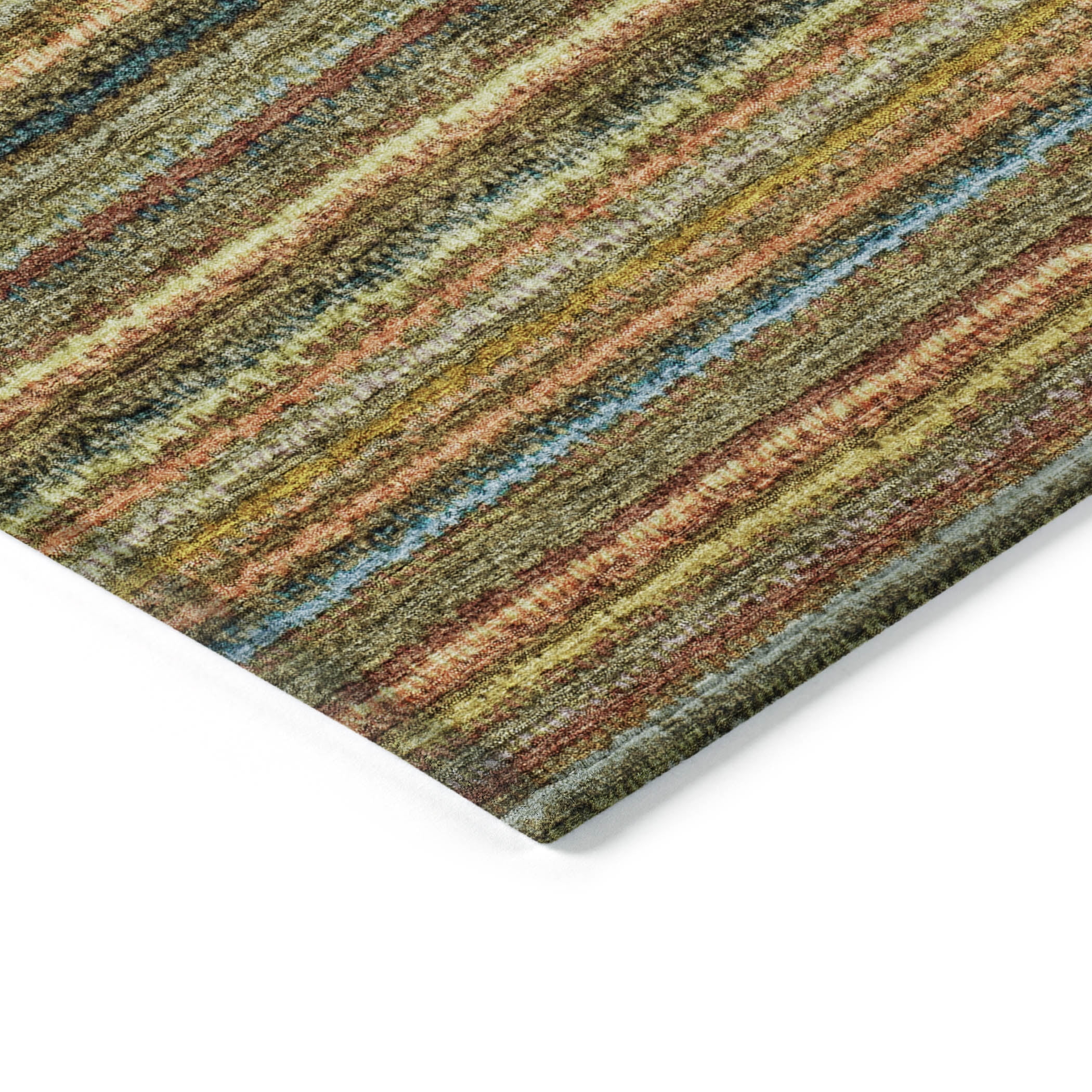 Addison Rugs Chantille Indoor/Outdoor Transitional Stripes Coral Washable Runner Rug, 2'3" x 7'6"