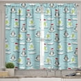 thumbnail image 2 of Ambesonne Funny Valance & Curtain, Penguin Snowman Ice Floe, 55"x45", Multicolor, 2 of 6