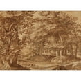 thumbnail image 2 of Denys van Alsloot 24x19 Gold Ornate Framed and Double Matted Museum Art Print Titled - Forest Landscape with a Distant Castle (1608), 2 of 4