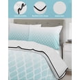 thumbnail image 4 of Quilts Twin Size, Aqua Ombre Stripe Soft Comforter Bedding Set for Bed, Modern Abstract Art Gradient Striped Lightweight Quilted Bedspread with Pillow Cover(2 Pieces) for All Season, 68x86 Inch, 4 of 6