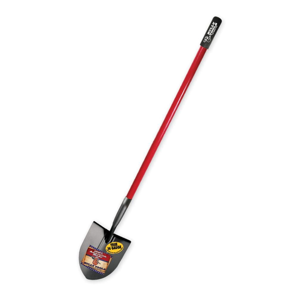 NEW Bully Tools 82515 14 Gauge Round Point Shovel with Fiberglass Long Handle