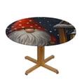 thumbnail image 3 of WYYP Vintage Christmas Gnomes Elastic Edge Round Tablecloth Wipeable Fitted Table Cover Waterproof Round Table Cloth for Parties Pattry Dining Table Holiday Decor White, 3 of 7