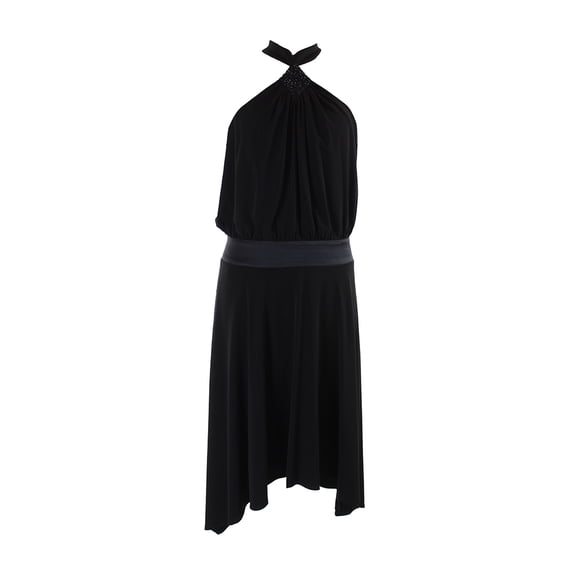 Laundry By Shelli Segal Womens Black Sleeveless Ruched-Neck Halter Dress 12