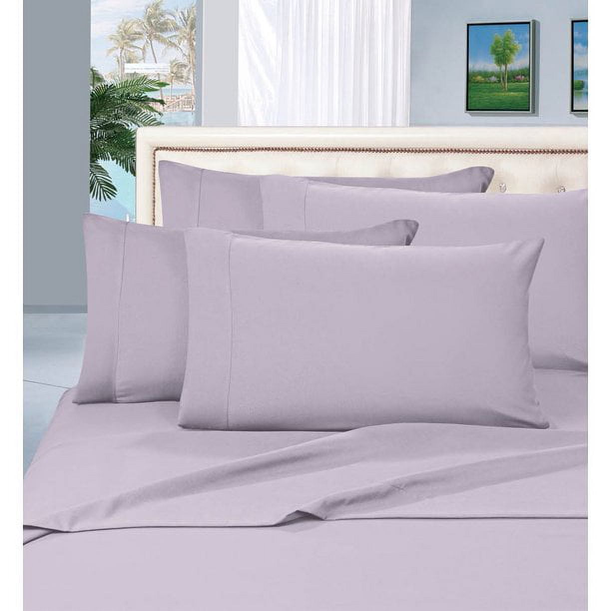 Elegant Comfort 1800 Thread Count Lilac Polyester Sheet Sets, King, (4 Pieces)