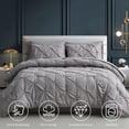 thumbnail image 2 of Maple&Stone Queen Comforter Set Pieces P Pleat Bed in A Bag Comforter Queen Sets Pintuck with Comforter Sheets Pillowcases & Shams Bedding Comforter Sets for Queen Siz, 2 of 6
