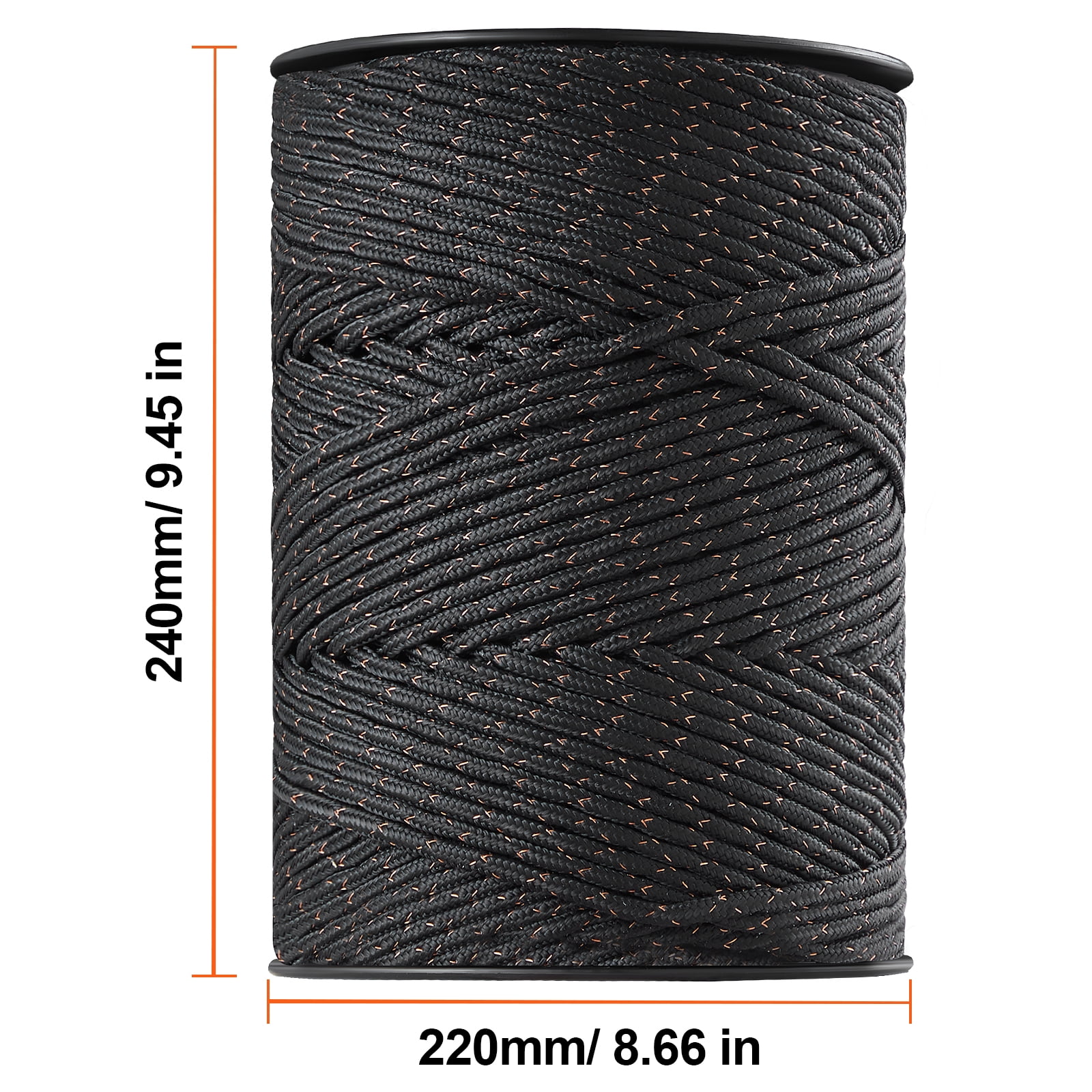 KFFKFF Electric Fence Cord, 1000Ft 305M Portable Polywire, 1/4" Width with Dual Copper Strands for Reliable Electric Transmission and Rust Resistance, Fencing Wire for Horses, Cattle