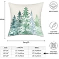 thumbnail image 3 of Spring Summer Watercolor Dark Green Tree Forest Pillow Covers Winter Sage Blue Nature Throw Pillows Cover 18x18 Inch Set Of 2 Rustic Farmhouse Square Cushion Case for Home Couch Sofa Bedroom Decor, 3 of 6