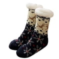 thumbnail image 2 of siminsem Christmas Socks for Women Thick Cotton Printed Floor Carpet Socks Warm Cozy Crew Novelty Holiday Stockings Soft Breathable Winter Socks Stocking Stuffers Gifts for Her, Navy,One Size, 2 of 7