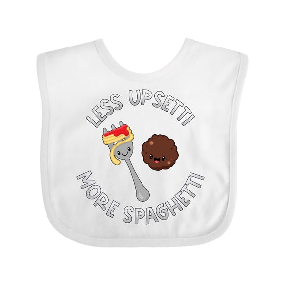 Inktastic Less Upsetti More Spaghetti Boys or Girls Baby Bib