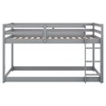 thumbnail image 5 of Tcbosik Twin Over Twin Size Wood Bunk Bed, Bed Frame with Built-in Ladder and Full-Length Guardrail. No Box Spring Needed, Easy Assembly, Gray, 5 of 7
