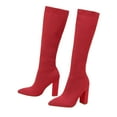 thumbnail image 5 of Women's Stretch Knit Knee High Boots Heel Winter Boots For &, 5 of 9