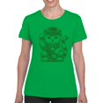 thumbnail image 2 of Lucky Maneki-Neko Cat in Leprechaun Hat St. Patricks Day Women's T-shirt, 2 of 3