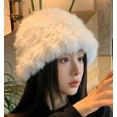 thumbnail image 3 of CoCopeaunts Women Fluffy Bucket Hat Fisherman Cap Winter Plush Wool Thick Warm Fisherman Cap Ruffle Bucket Hat Outdoor, 3 of 6