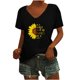 thumbnail image 1 of Camisas con estampado informal con estilo para mujer, camisetas holgadas de manga corta de talla grande, blusa con cuello en V OAVQHLG3B Store lin121212, 1 of 5