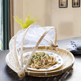 thumbnail image 4 of 4X Hand-Woven Food Tent Basket Tray Fruit Vegetable Bread Storage Basket Simple Atmosphere Outdoor Picnic Mesh Net Cover, 4 of 6