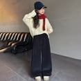 thumbnail image 4 of KAUOD Girls Fleece Lined Sweatpants Wide Leg Baggy Trendy Joggers Pants Teen Kid Winter Casual Oversized Athletic Pant, 4 of 7