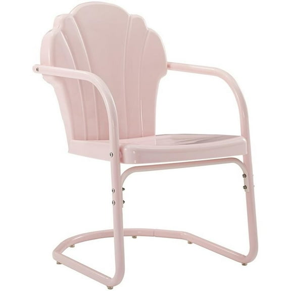 Afuera Living Steel Metal Outdoor Chair in Pastel Pink Gloss (Set of 2)