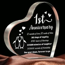 1 Year Anniversary Wedding Gifts for Him Her, One Year Anniversary Boyfriend Gifts, Penguin Couple Gifts 1st Happy Anniversary Card for Girlfriend Husband Wife, Romantic 1st Anniversary Ideas