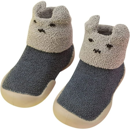 

Toddler Kids Sneaker Infant Newborn Baby Boys Girls Shoes Walkers Cute Cartoon Warm Thickened (1-Navy 12-18 Months)