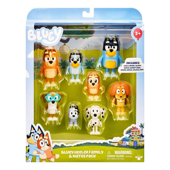 BLUEY 8 FIGURE MULTIPACK - WALMART EXCLUSIVE, 8 figures included