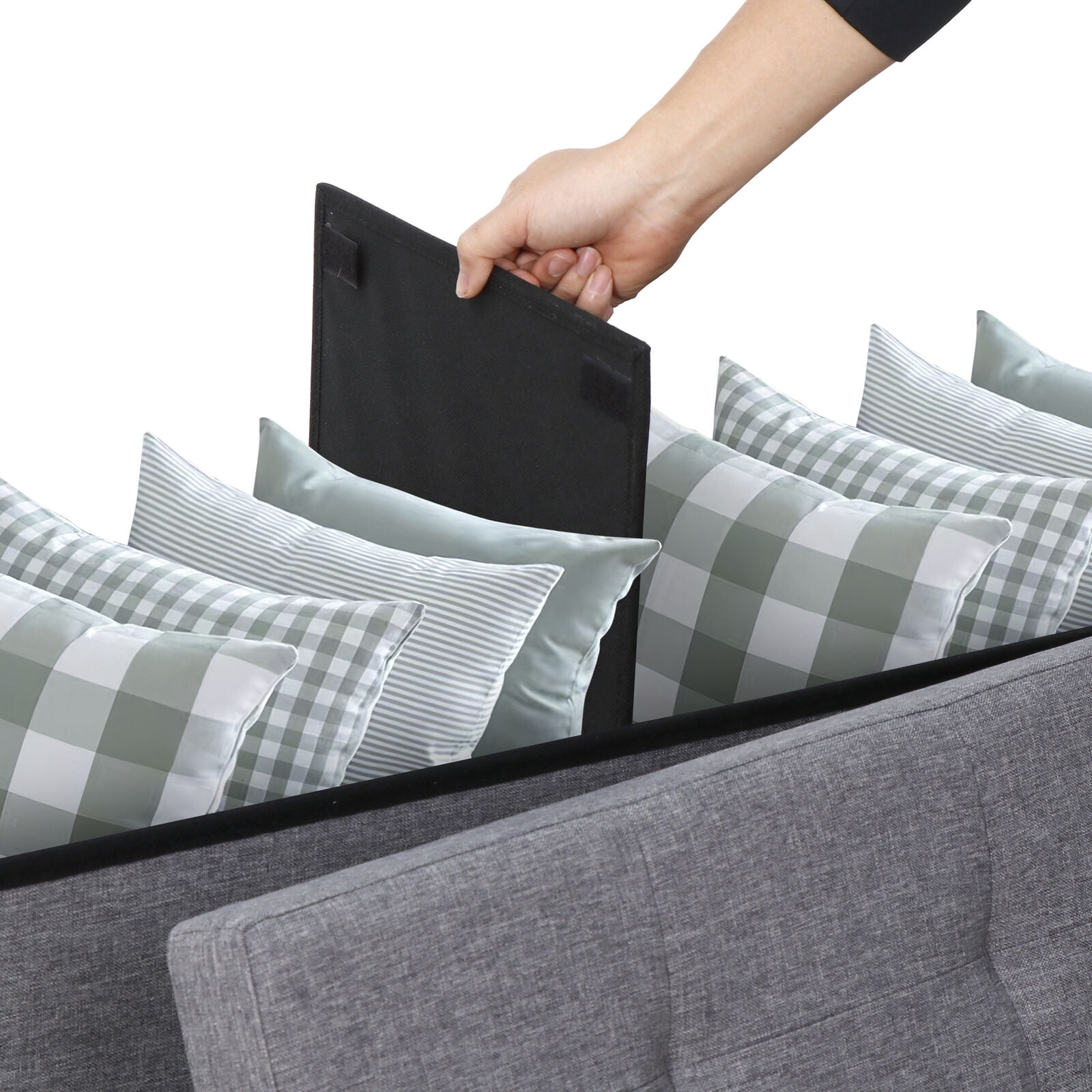 ZENSTYLE Storage Ottoman Bench Folding Chest Foot Rest Stool, Gray