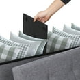 thumbnail image 3 of ZENSTYLE Storage Ottoman Bench Folding Chest Foot Rest Stool, Gray, 3 of 11
