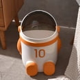 thumbnail image 3 of de Basura con Tapa y Temática de Astronauta, Gran Capacidad, Ideal para Sala de Estar y Dormitorio - Decoración Elegante para el Hogar en Color Naranja, 3 of 5