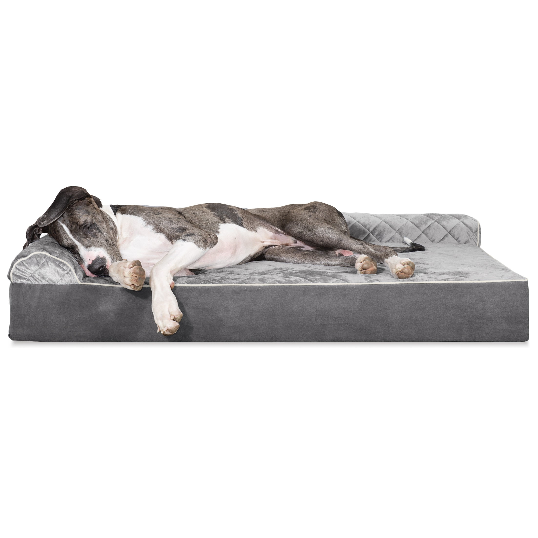 FurHaven Pet Dog Bed Deluxe Orthopedic Goliath Quilted Faux Fur