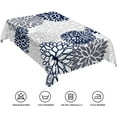 thumbnail image 6 of 60x84inches Dahlia Flower Tablecloth Blue Grey Pinnata Abstract Floral Modern Table Cloth Polyester Fabric Waterproof Table Cover for Kitchen Dining Room Indoor Outdoor Picnic Party Decor, 6 of 7