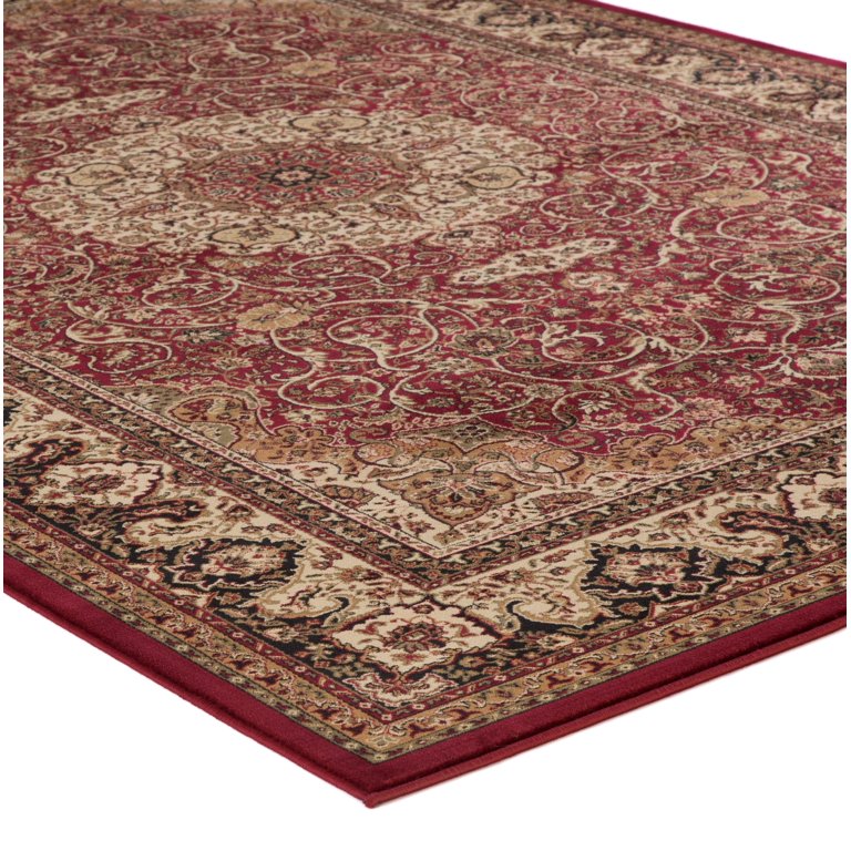 Red Pictorial Isfahan Hand Knotted Persian 2x3 Wool Rug 