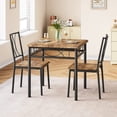 thumbnail image 3 of Dining Table Set for 2, Kitchen Table and Chairs, Square Dining Room Table Set with 2 Metal and Wood Chairs, 3Pcs Dining Table Set for Small Spaces, Apartment, Rustic Brown, 3 of 7