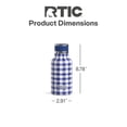 thumbnail image 4 of RTIC 12 oz Ceramic Lined Insulated Journey Water Bottle, Leak-Proof Lid, Cobalt Gingham, 4 of 9