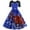 Blue, variant on BLTIBY 2024 Women's Christmas Dress Printed Xmas Pleated Swing Dresses Sleeveless Round Neck Lace Cocktail Prom Party Dress Fashion Outfits Black M