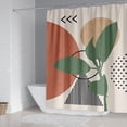 thumbnail image 4 of 4 Pcs Bathroom Shower Curtain Set Polyester Shower Curtain Bathroom Sets with Rugs (Bath Mat,U Shape and Toilet Lid Cover Mat) and 12 Hooks Bathroom Decor, 4 of 7