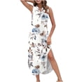 thumbnail image 2 of YuXingFu Jersey Dresses for Women Sleeveless Pleated Wrap Dress with Pocket Modern V-Neck Beach for Summer Multicolor S, 2 of 5