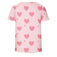 thumbnail image 4 of successthop Valentine T Shirt Women Plus Size Pink Heart Casual Oversized Crewneck Outfits Short Sleeve Top Print Shirt, 4 of 5
