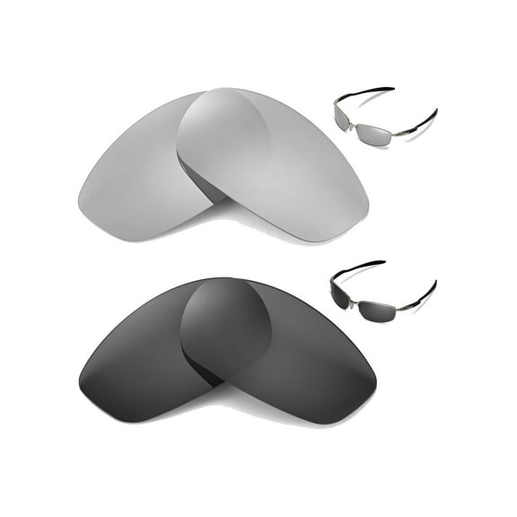 Walleva Polarized Titanium   Black Replacement Lenses For Oakley Blender Sunglasses