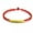Red String, variant on Fine Real 24K Yellow Gold Bracelet 3D Six-word Motto Bead Cord Weave Bracelet-Red String-19cm/7.5inch