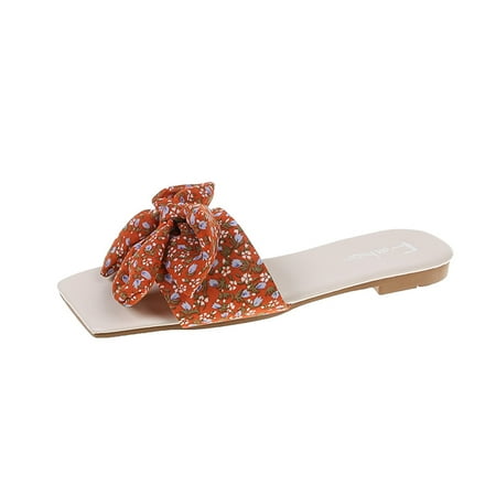 

zttd summer women s casual shoes breathable flower bownot slippers women s slipper a
