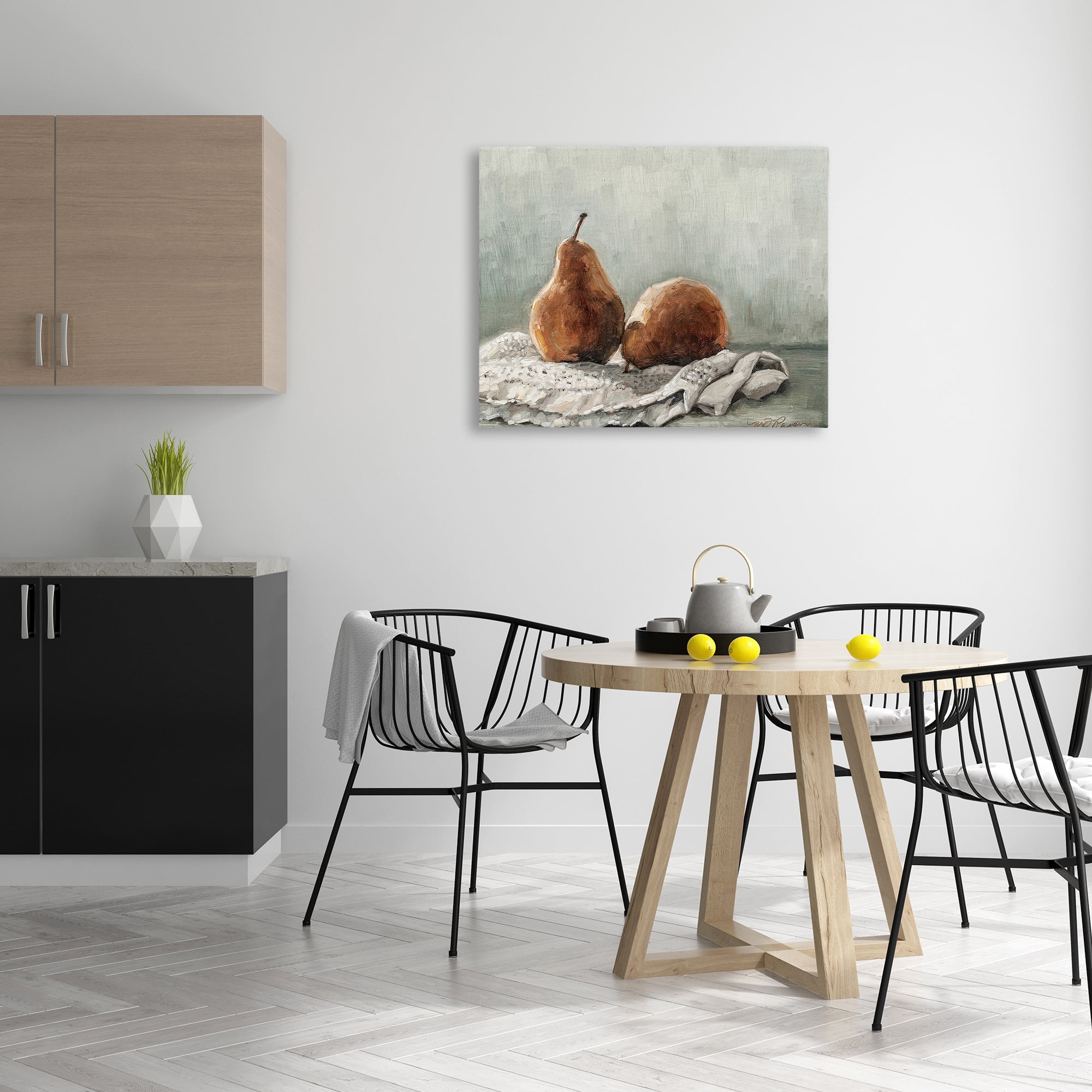 Stupell Industries Pears on Blanket Painting Food & Beverage Painting Gallery Wrapped Canvas Art Print Wall Art, 40 x 30