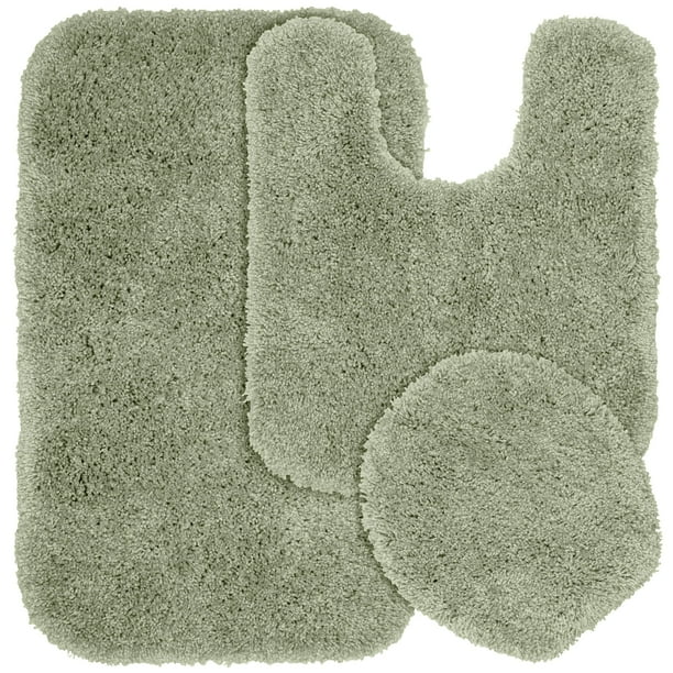 Garland Rug Serendipity Spa Shag Soft & Plush Deep Fern 3 Piece