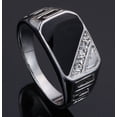 thumbnail image 3 of Mens Square Fashion Ring Classic European American Design Gold Plated Alloy Plated Durable Jewellery Accessory, 3 of 6