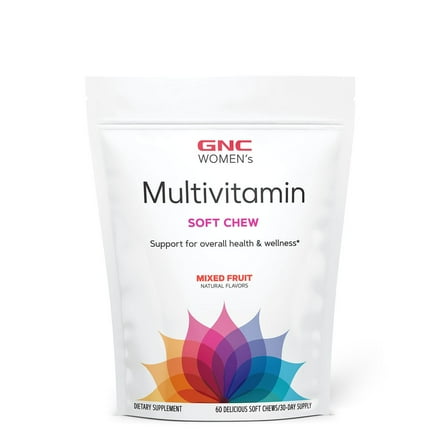 GNC Women's Multivitamin Soft Chew | Support for Overall Health and Wellness | Mixed Fruit | 60 Count