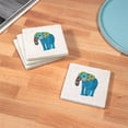 thumbnail image 3 of CafePress - Tangled Elephant Blue - Tile Coaster, Drink Coaster Set of 4, 3 of 4