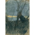 thumbnail image 3 of Ladislav Mednyánszky 14x18 Black Modern Framed Museum Art Print Titled - Sunset (1875-1885), 3 of 5